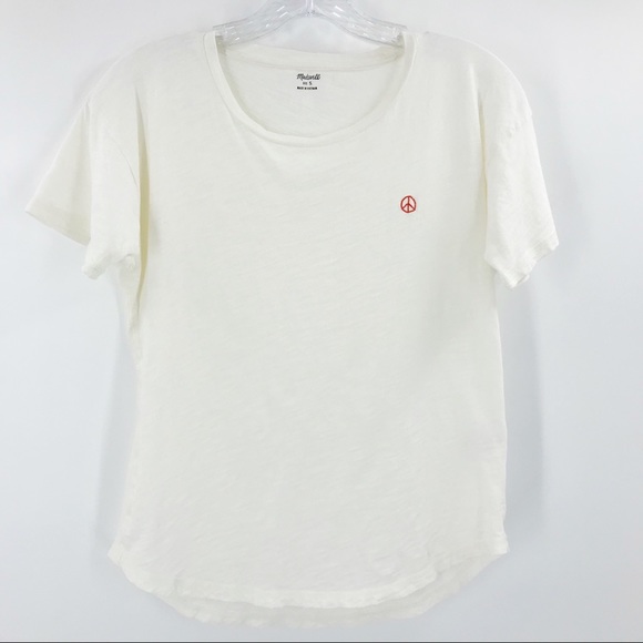 Madewell Tops - Madewell Whisper Cotton Crewneck Tee Peace Sign S